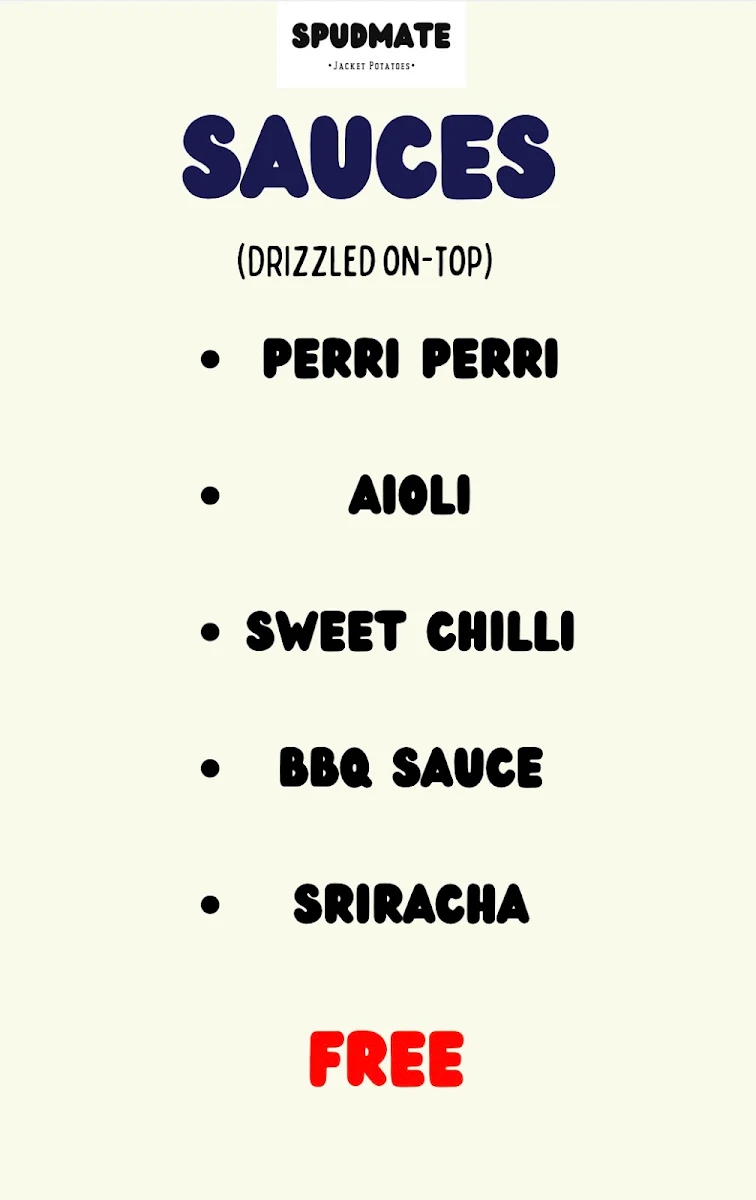 Menu, SpudMate