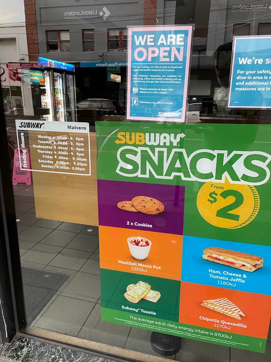 Menu, Subway