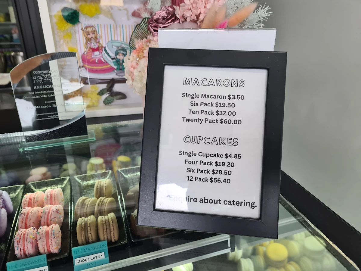 Menu, The Macaron Bar Adelaide