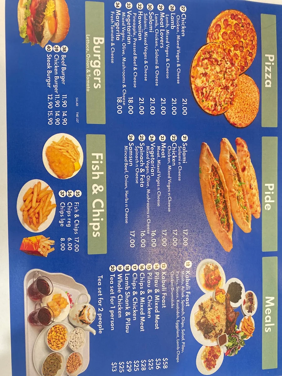 Menu, Kabuli Kitchen