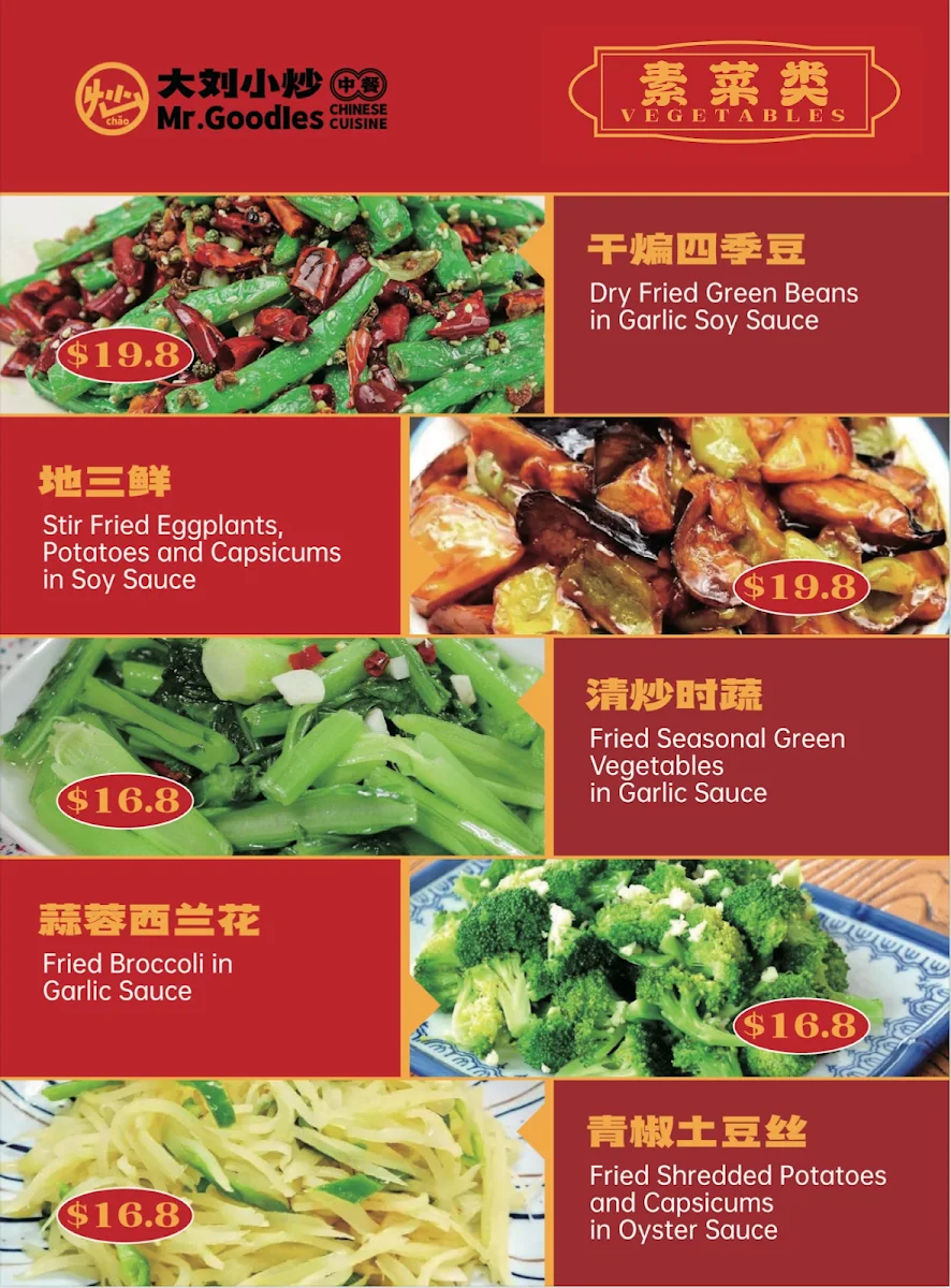 Menu, Mr. Goodles 大刘小炒