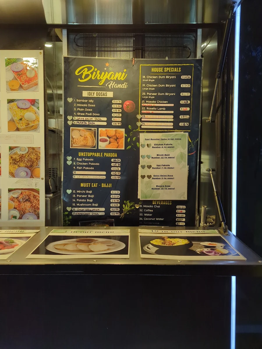 Menu, Biryani Handi