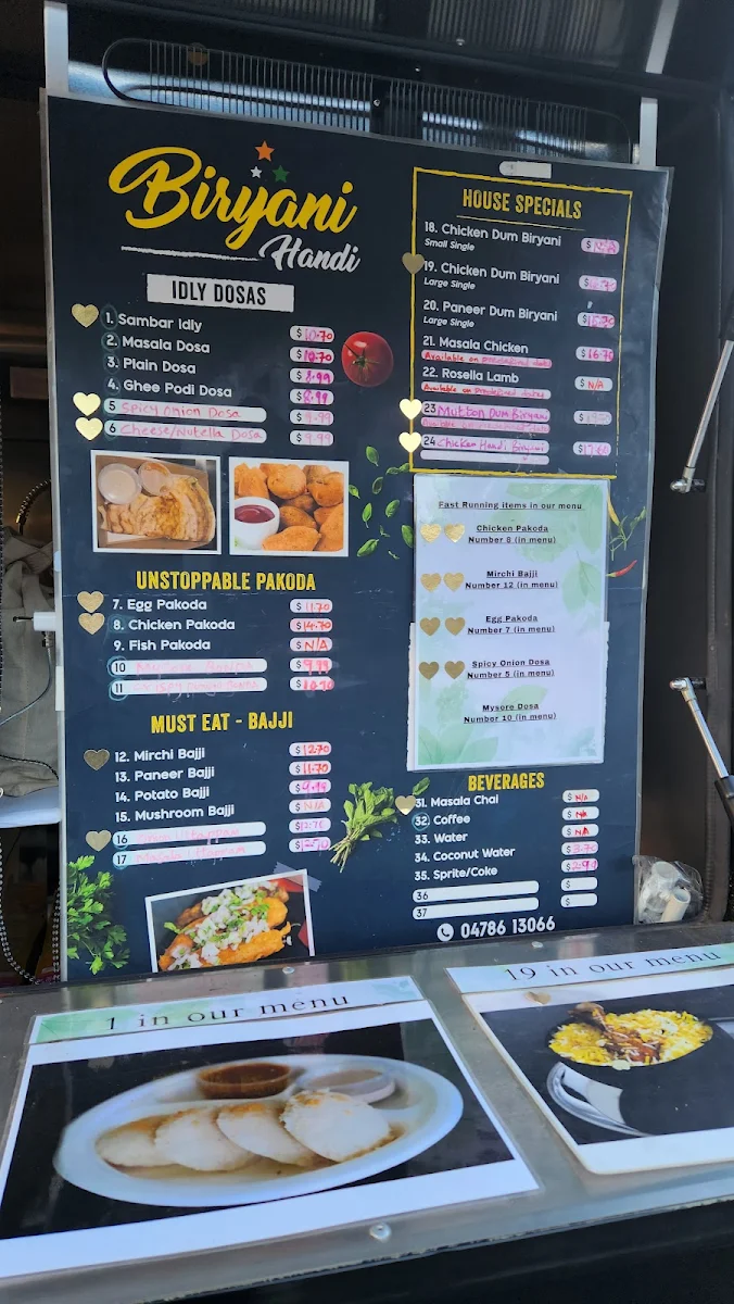 Menu, Biryani Handi
