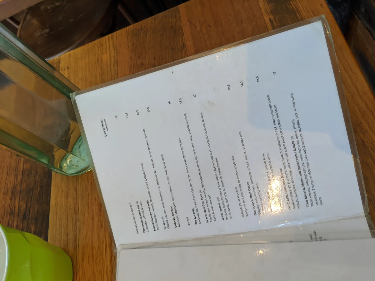 Menu, Sotto On West