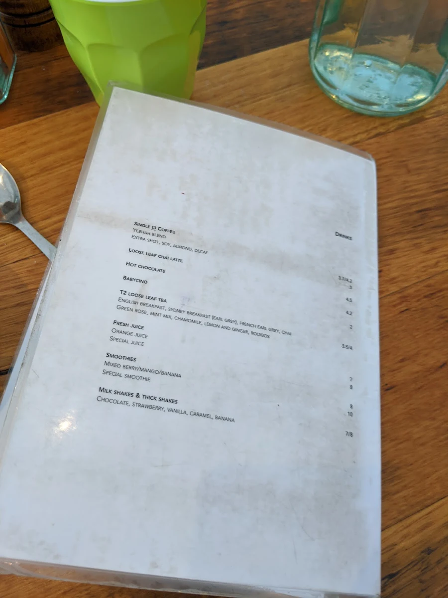Menu, Sotto On West