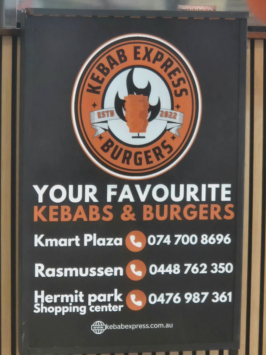 Menu, Kebab Express Hermit Park