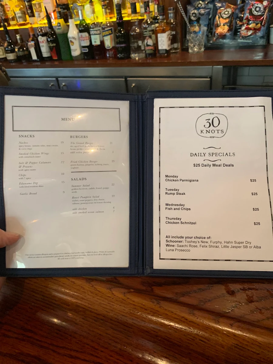 Menu, The Grand Hotel
