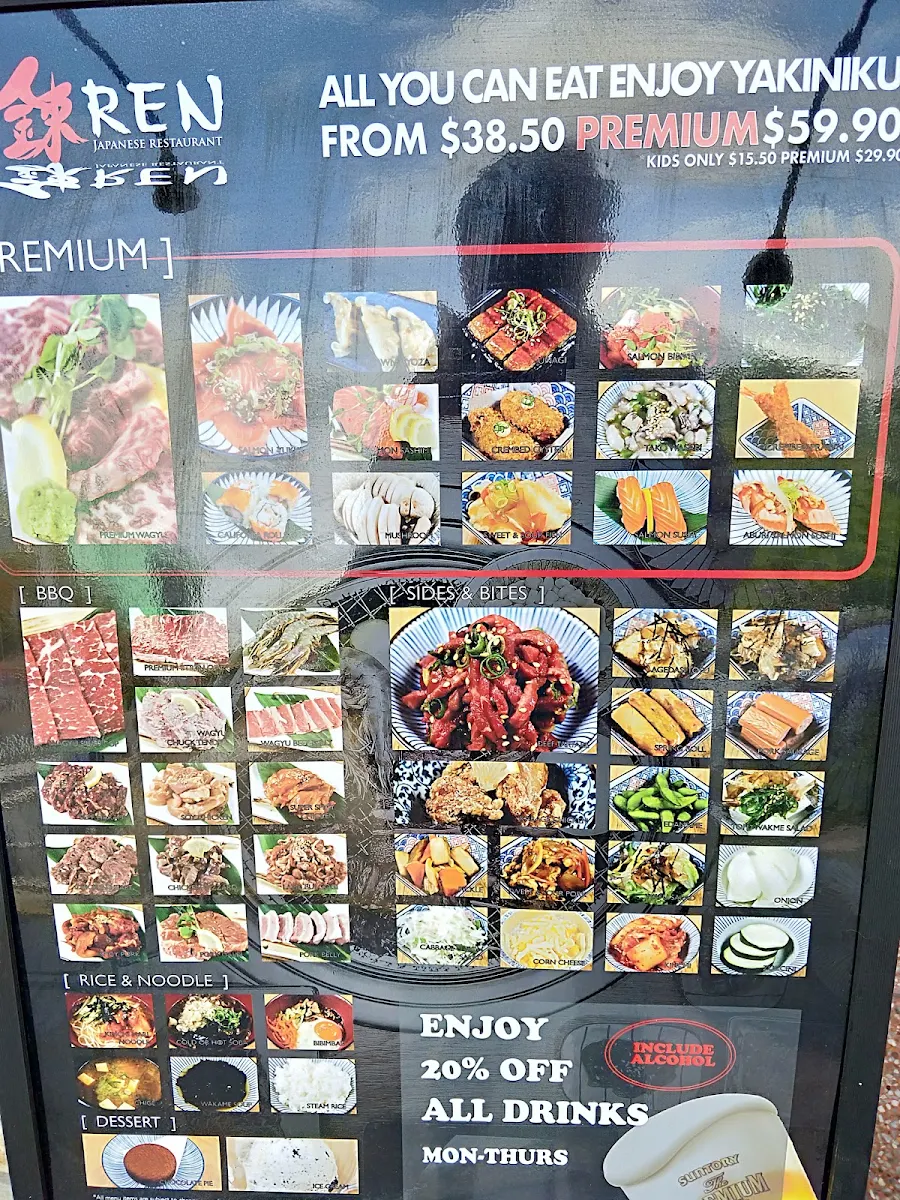 Menu, Ren Yakiniku Japanese Charcoal BBQ