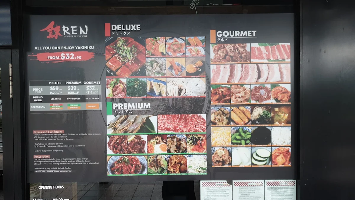 Menu, Ren Yakiniku Japanese Charcoal BBQ