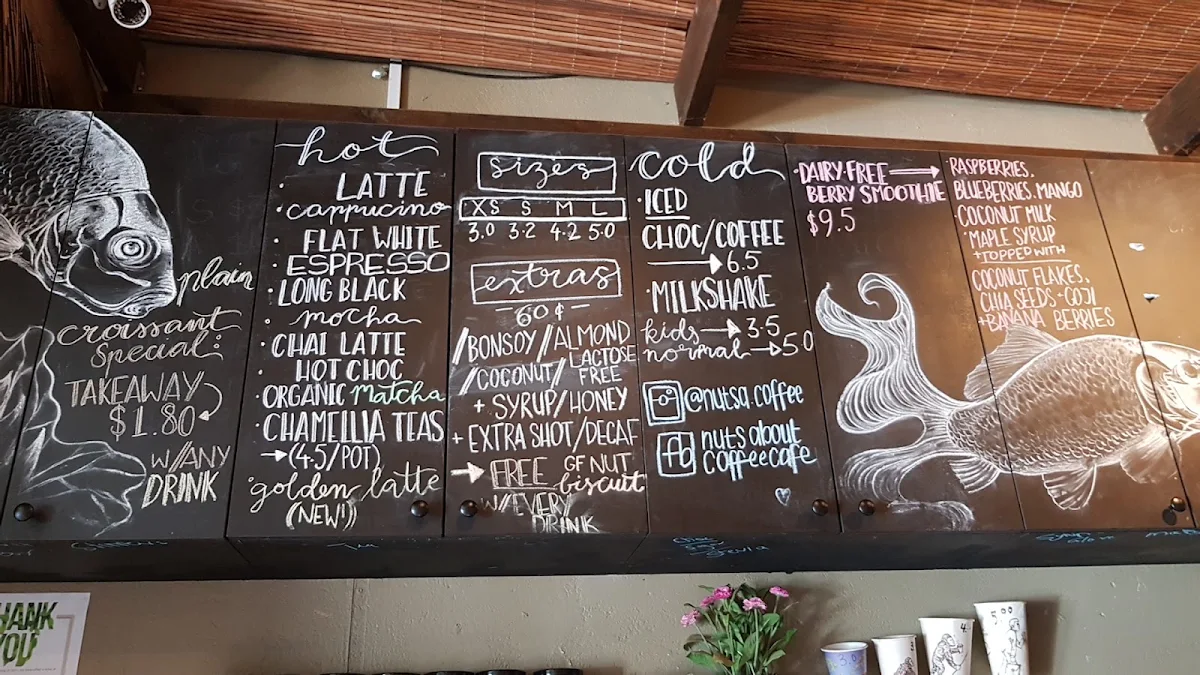 Menu, Nuts About Coffee