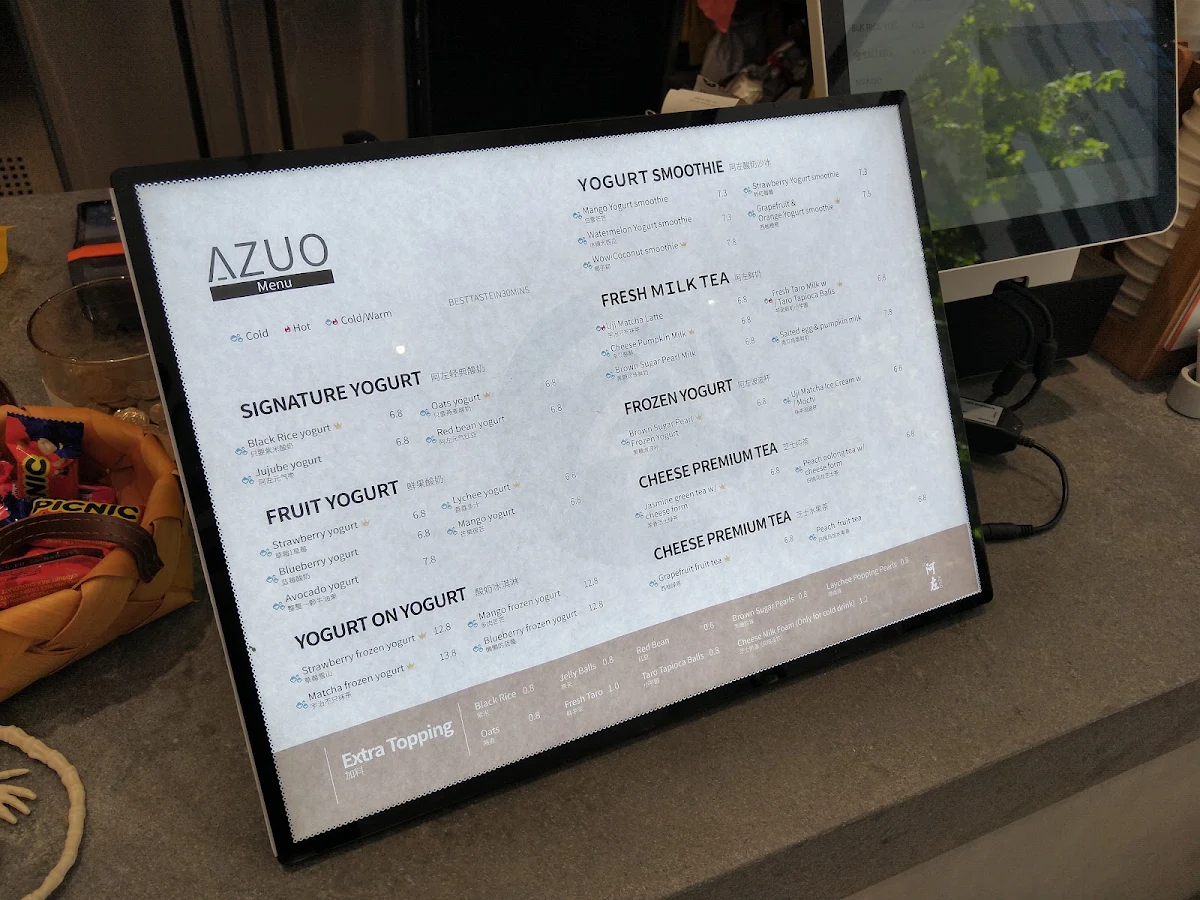 Menu, 阿左 Azuo Yogurt & Cake