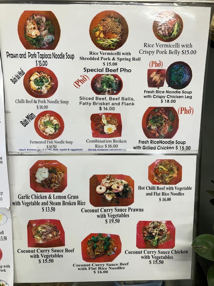 Menu, Watton Vietnamese Takeaway