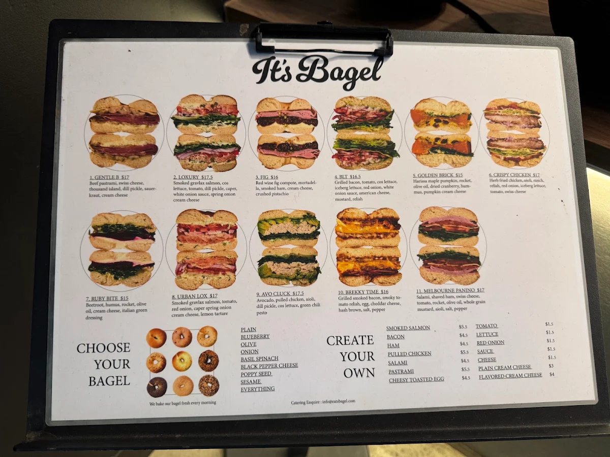 Menu, It’s Bagel