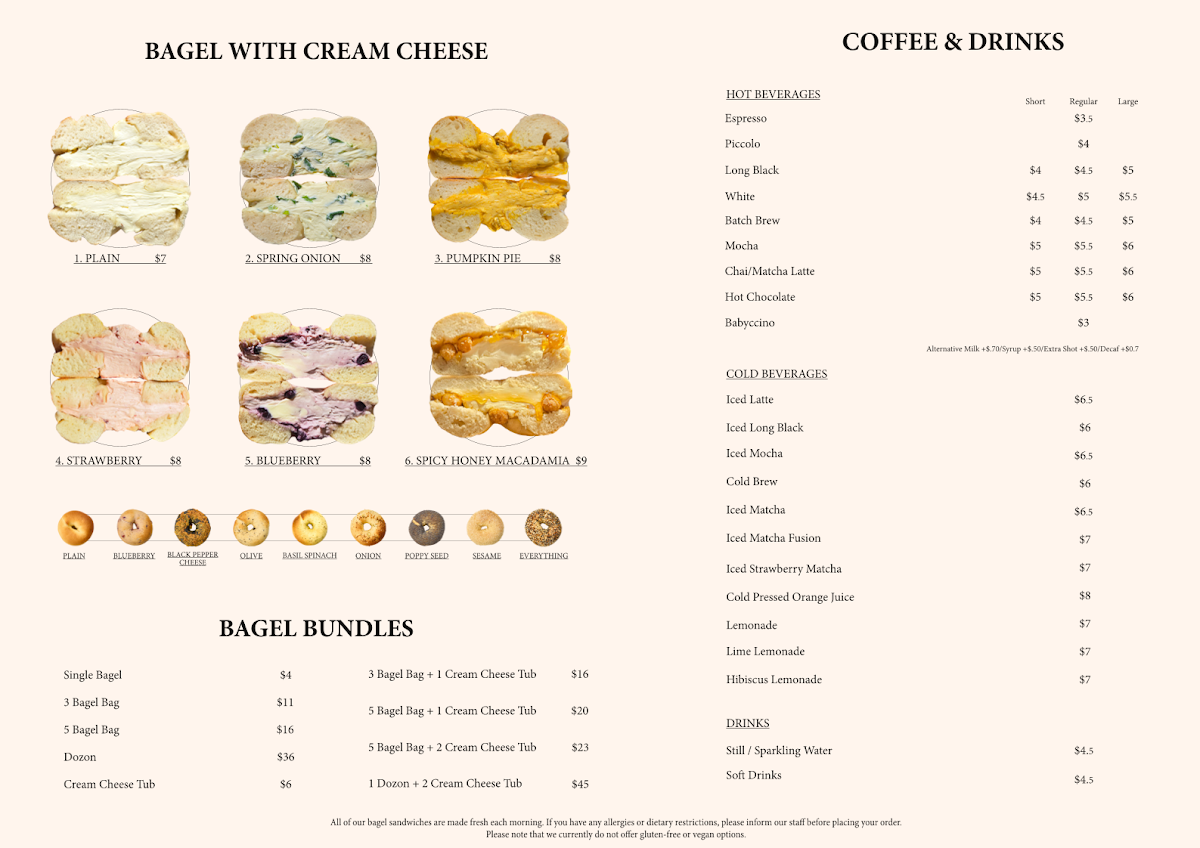 Menu, It’s Bagel