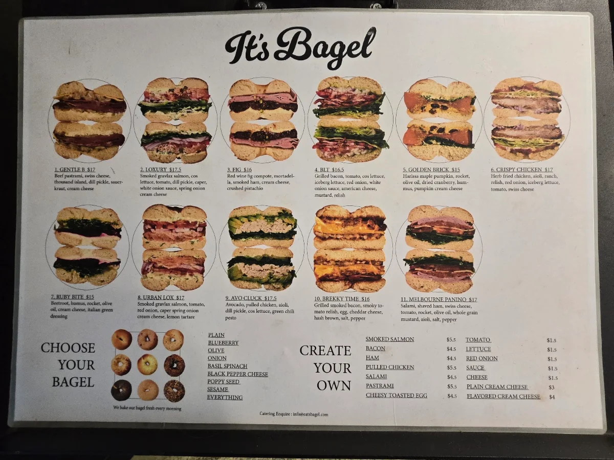 Menu, It’s Bagel