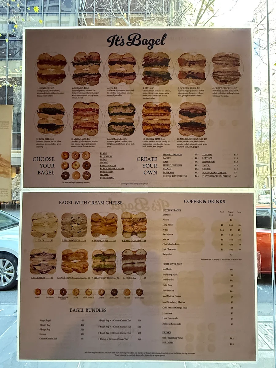 Menu, It’s Bagel