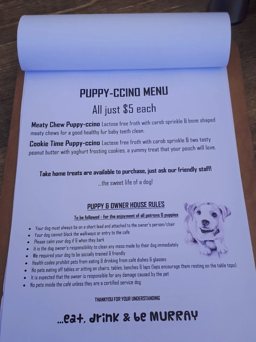 Menu, MURRAYS on sixth
