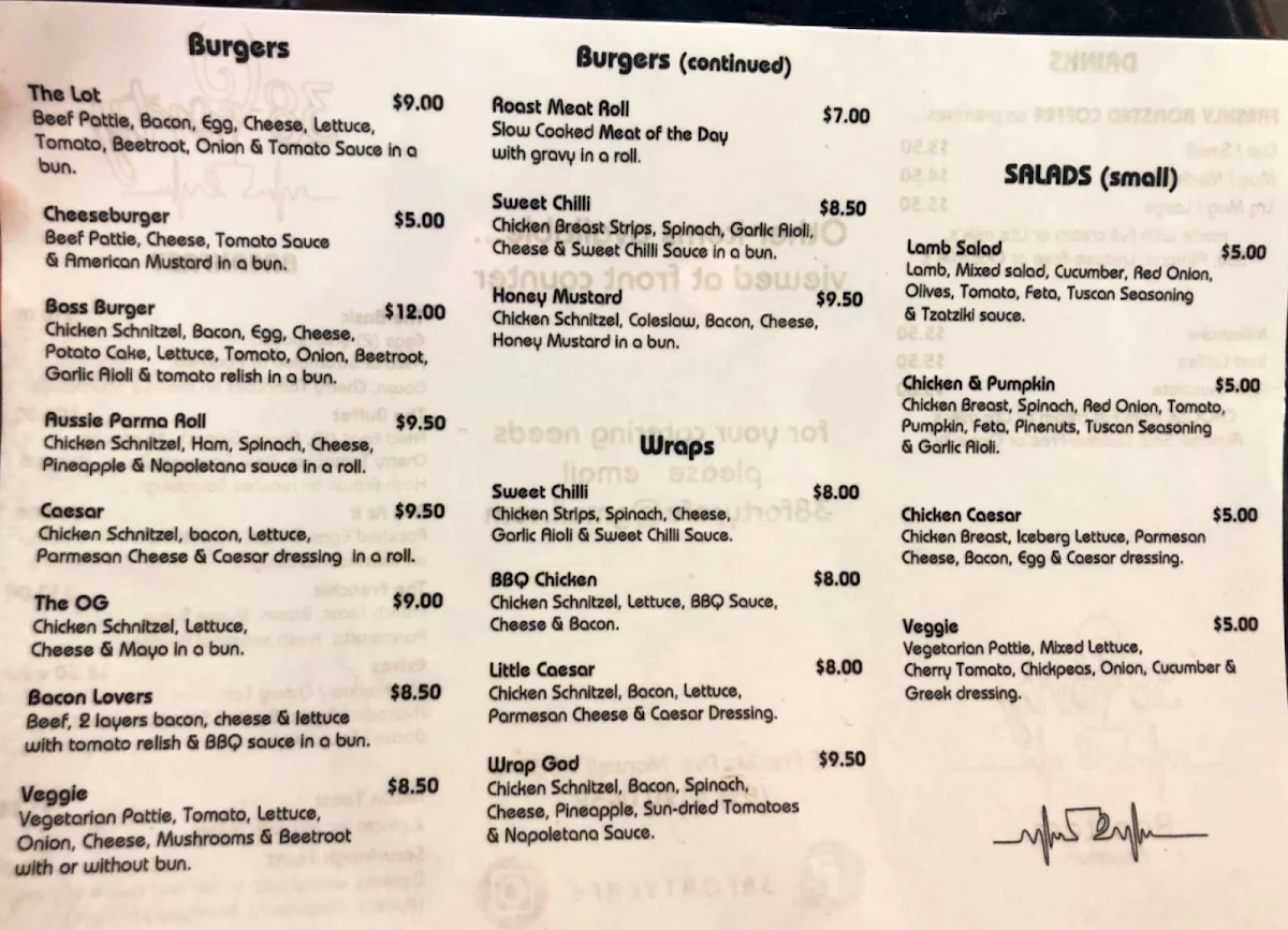 Menu, 38forty