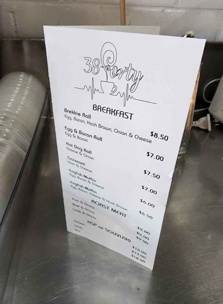 Menu, 38forty
