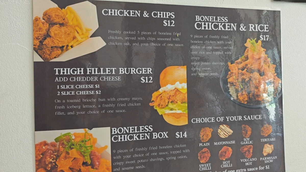 Menu, Golden Carriage Korean Fried Chicken