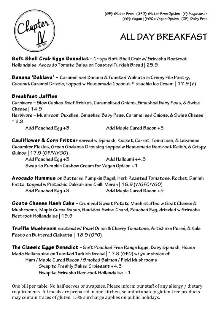 Menu, Chapter IV