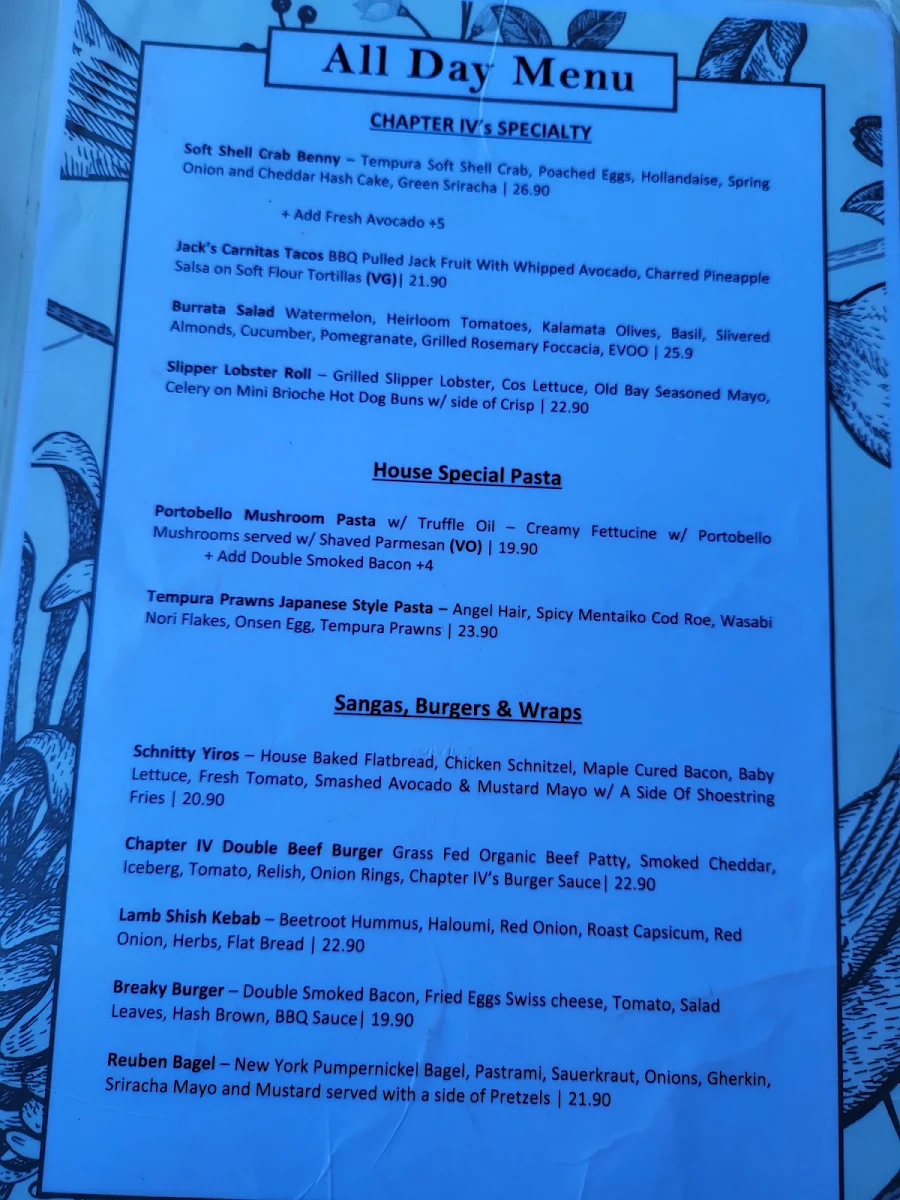 Menu, Chapter IV