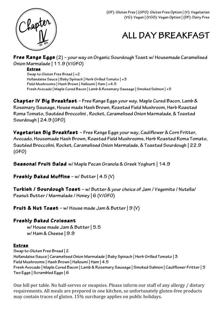 Menu, Chapter IV