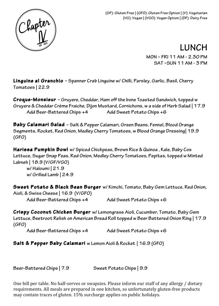 Menu, Chapter IV