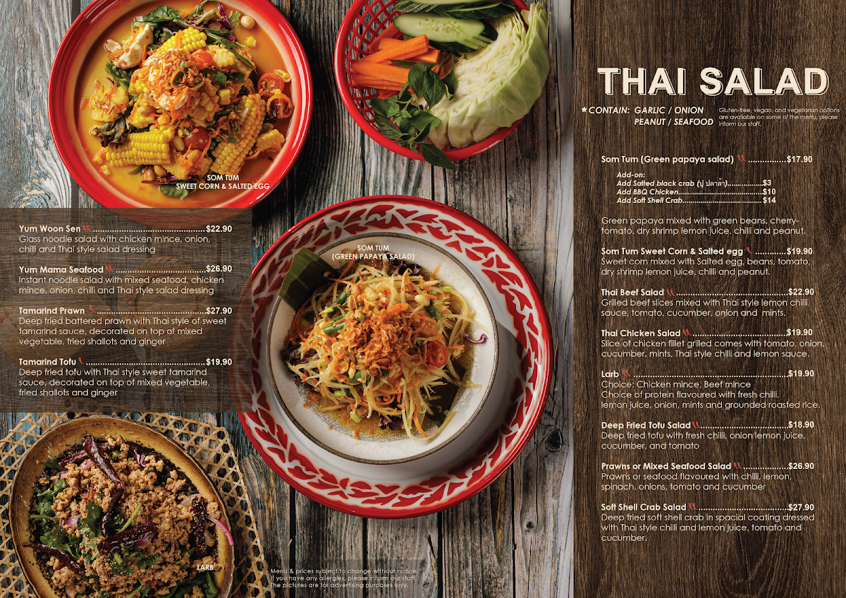 Menu, The Bangkok Tarneit
