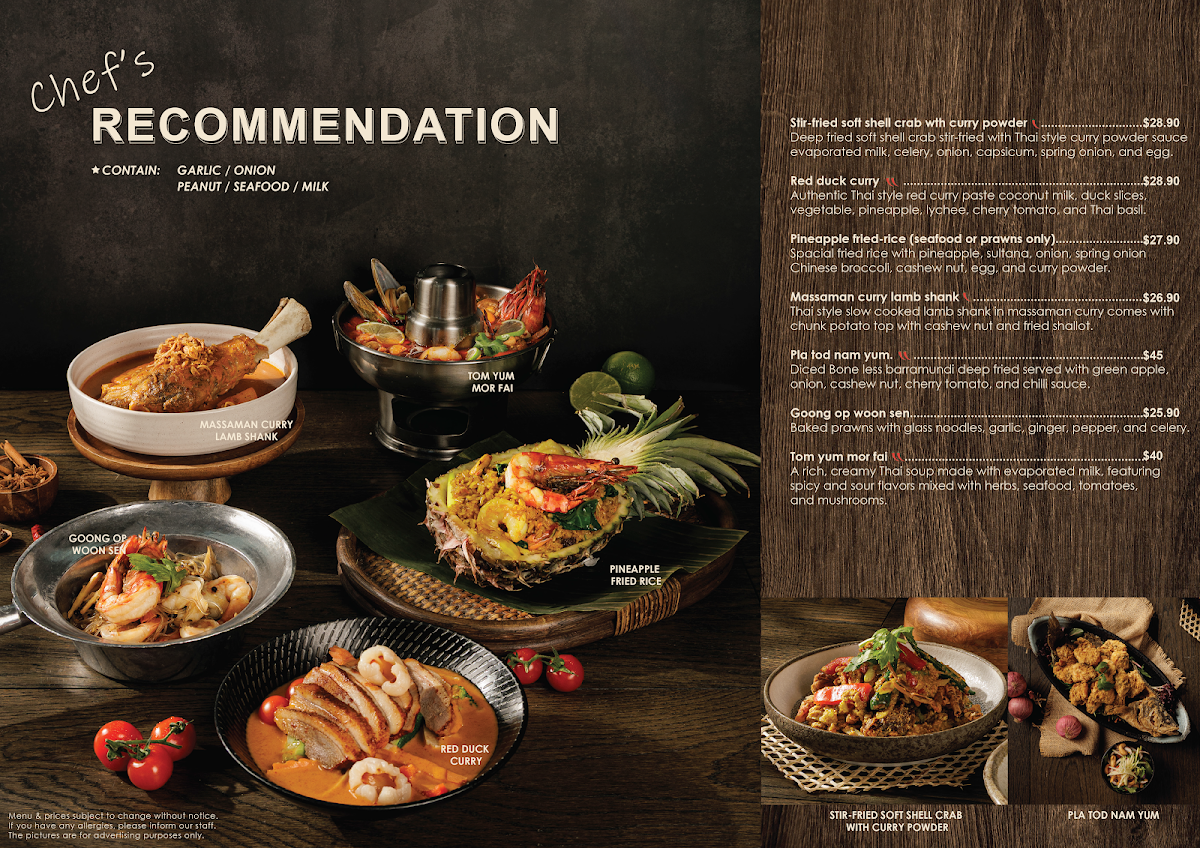Menu, The Bangkok Tarneit