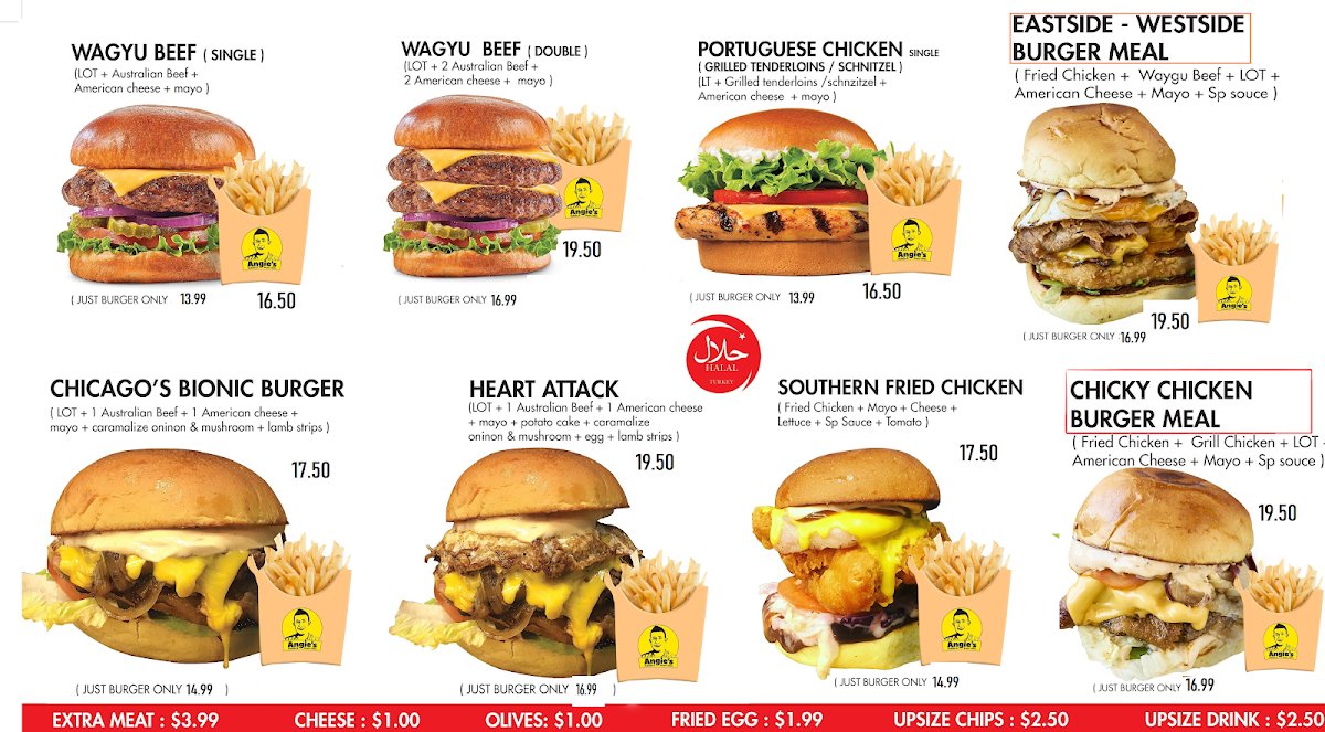 Menu, Angie's Kebabs & Burgers ( Ascot vale , Halal )