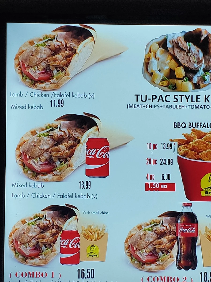 Menu, Angie's Kebabs & Burgers ( Ascot vale , Halal )
