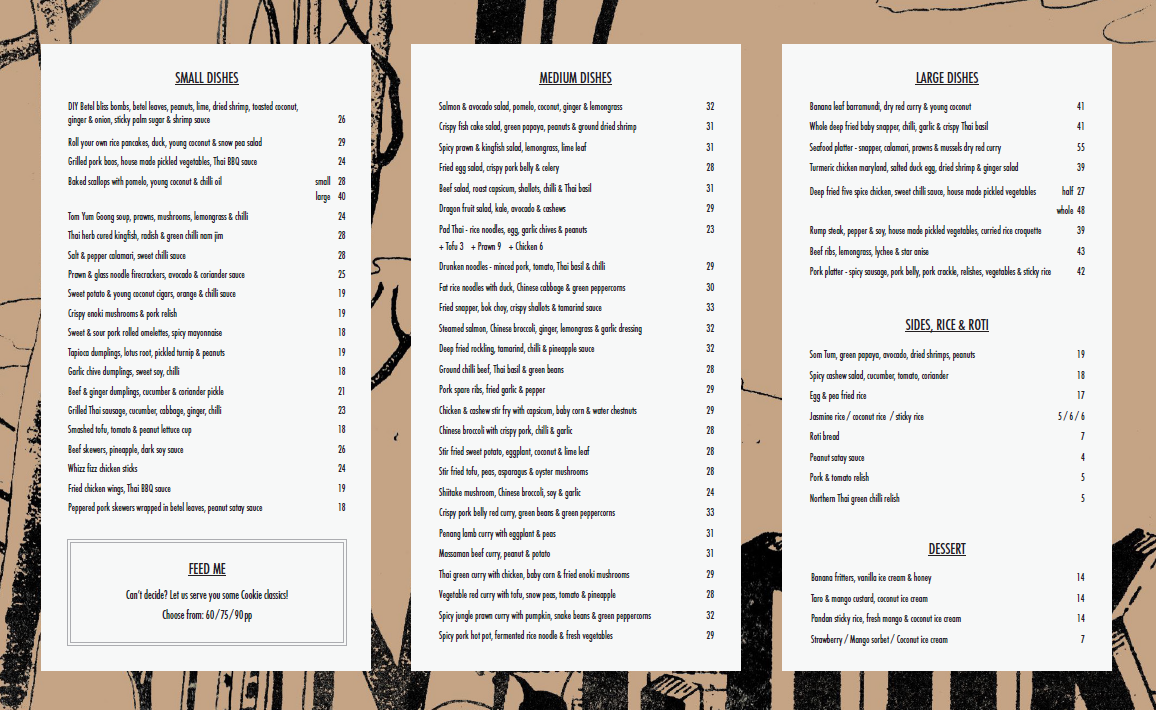 Menu, Cookie