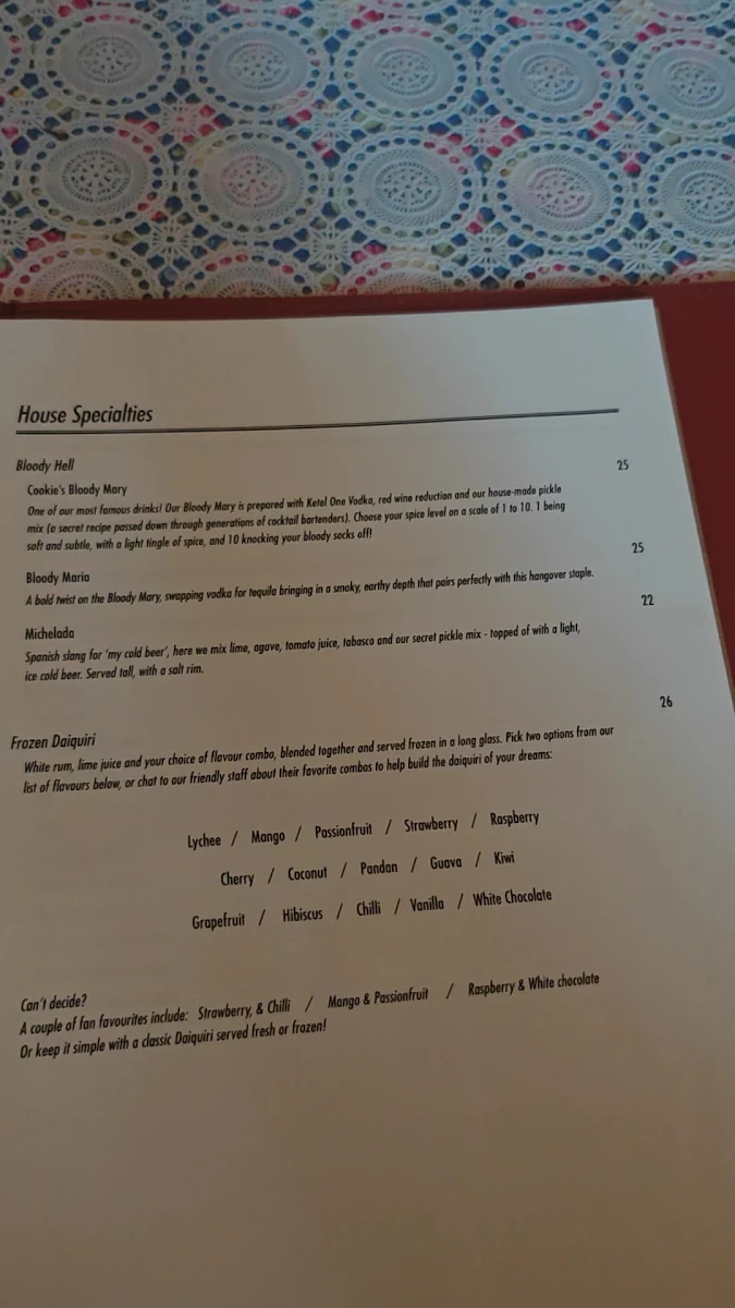 Menu, Cookie