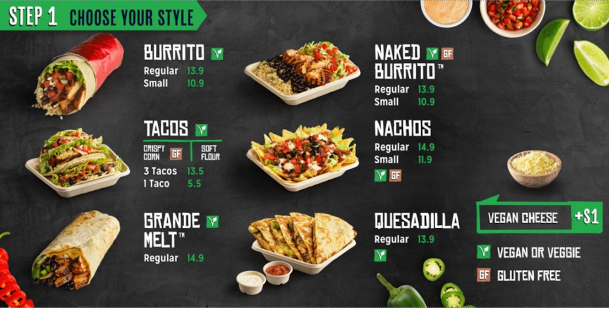 Menu, Mad Mex Blacktown