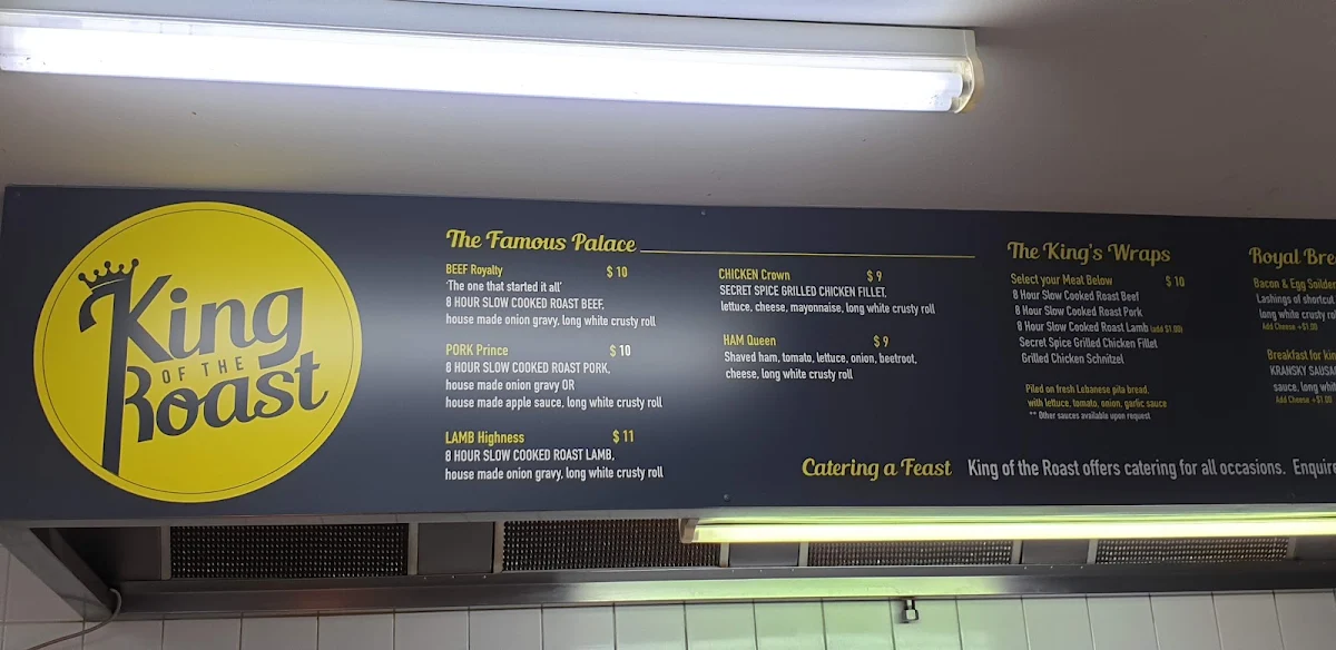 Menu, King of the Roast