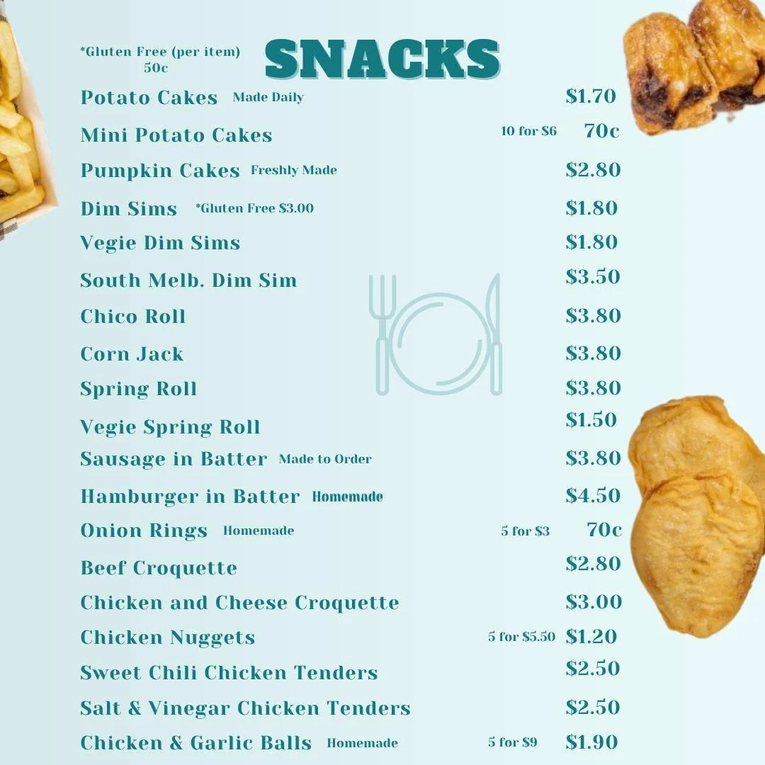 Menu, Yarra Avenue Seafood & Grill