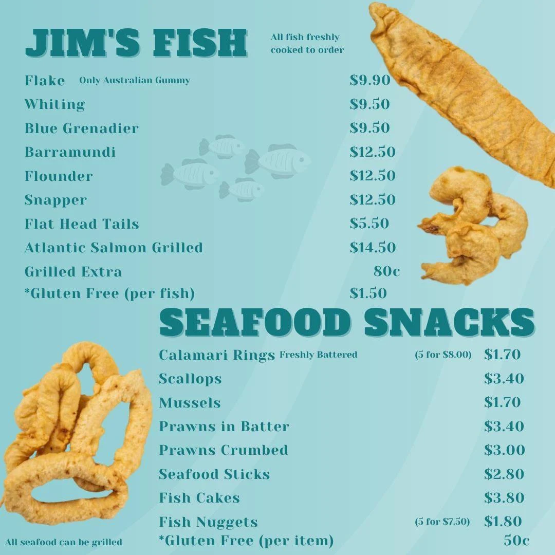 Menu, Yarra Avenue Seafood & Grill