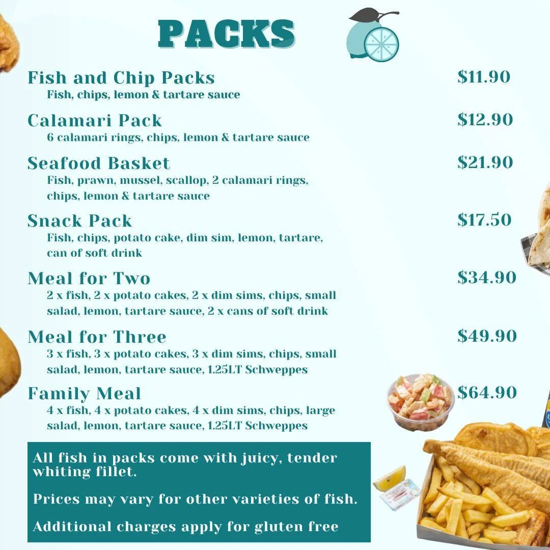 Menu, Yarra Avenue Seafood & Grill