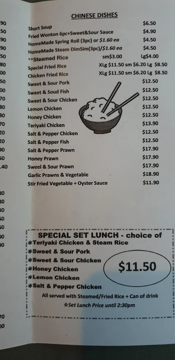 Menu, Hardys Road Takeaway
