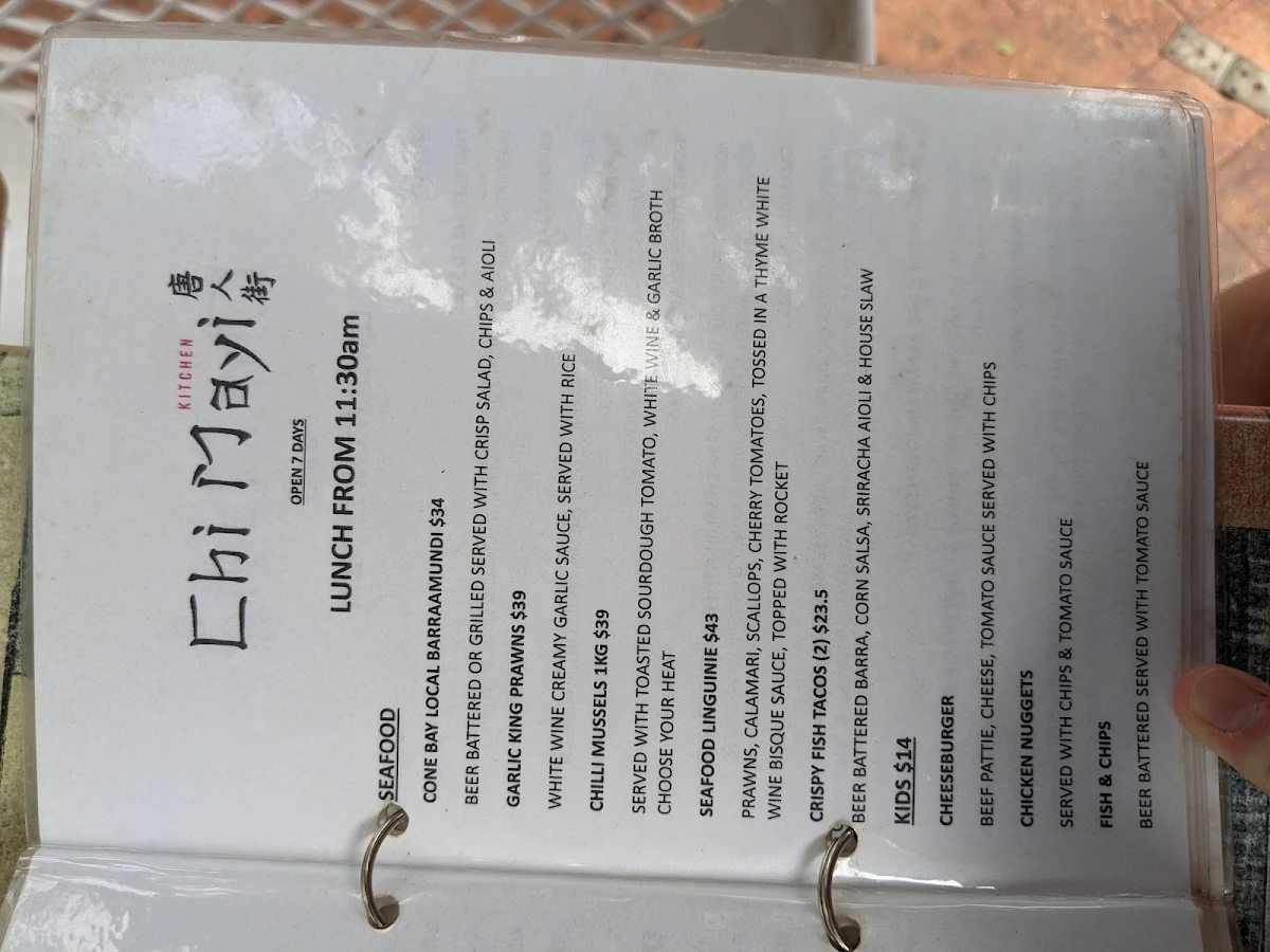 Menu, Chi Mayi Kitchen