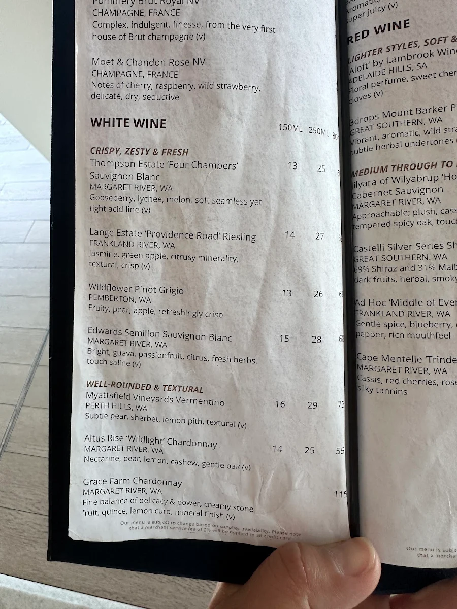 Menu, 18 Knots Rooftop Bar