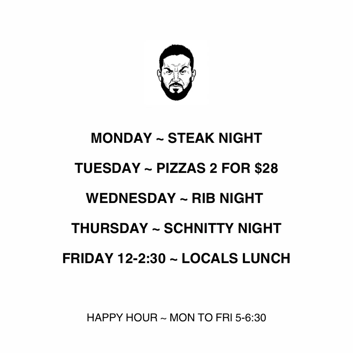 Menu, Angry Tony's Pizza Darlington