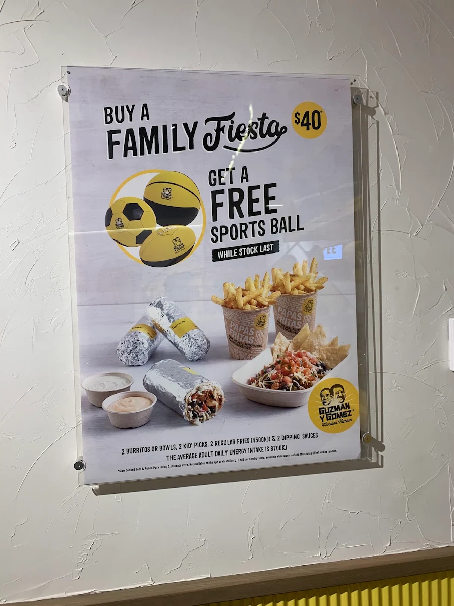 Menu, Guzman y Gomez - Castle Towers