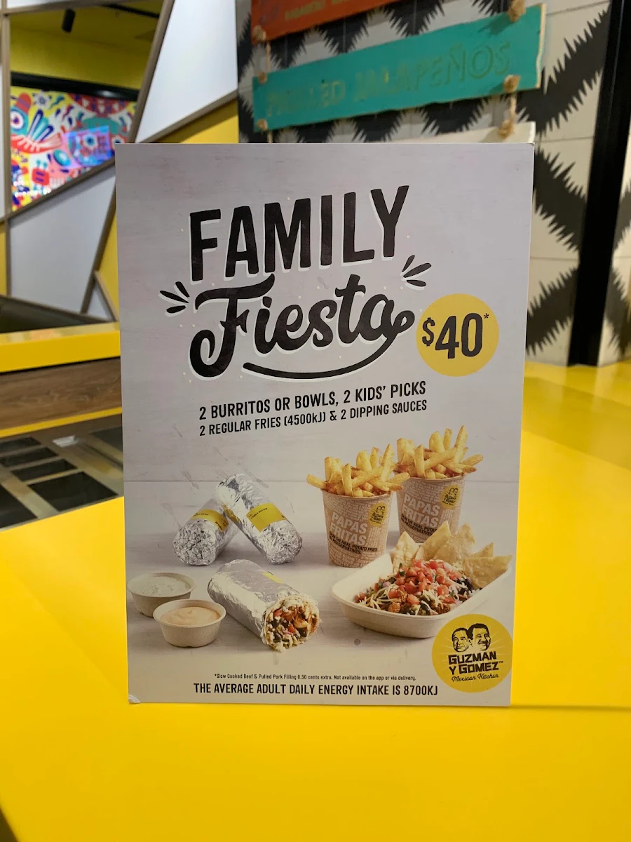 Menu, Guzman y Gomez - Castle Towers