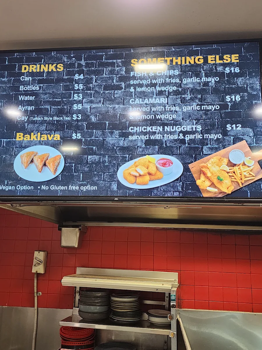 Menu, Antep Chargrill and Kebab