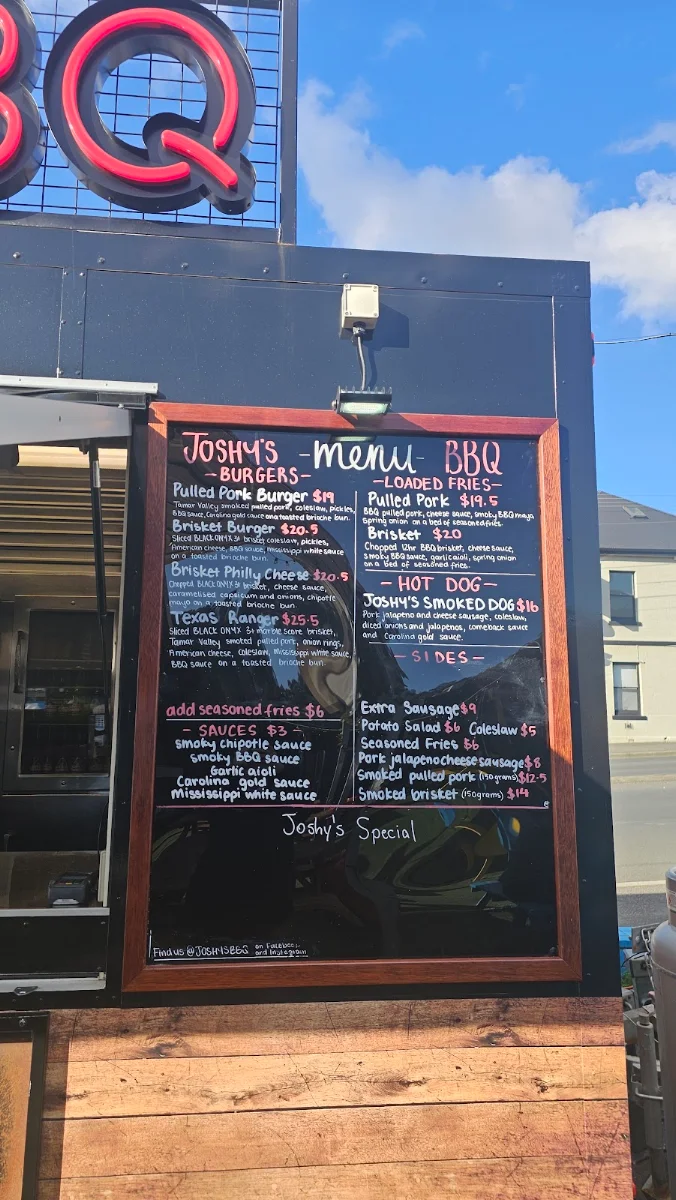 Menu, Joshy’s BBQ