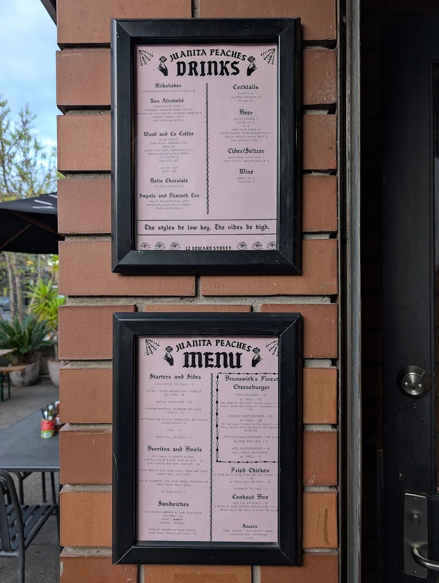 Menu, Juanita Peaches