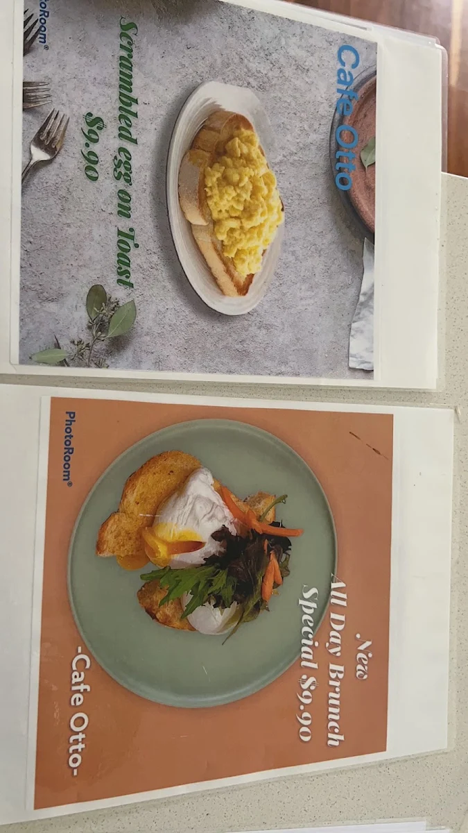 Menu, Cafe Otto