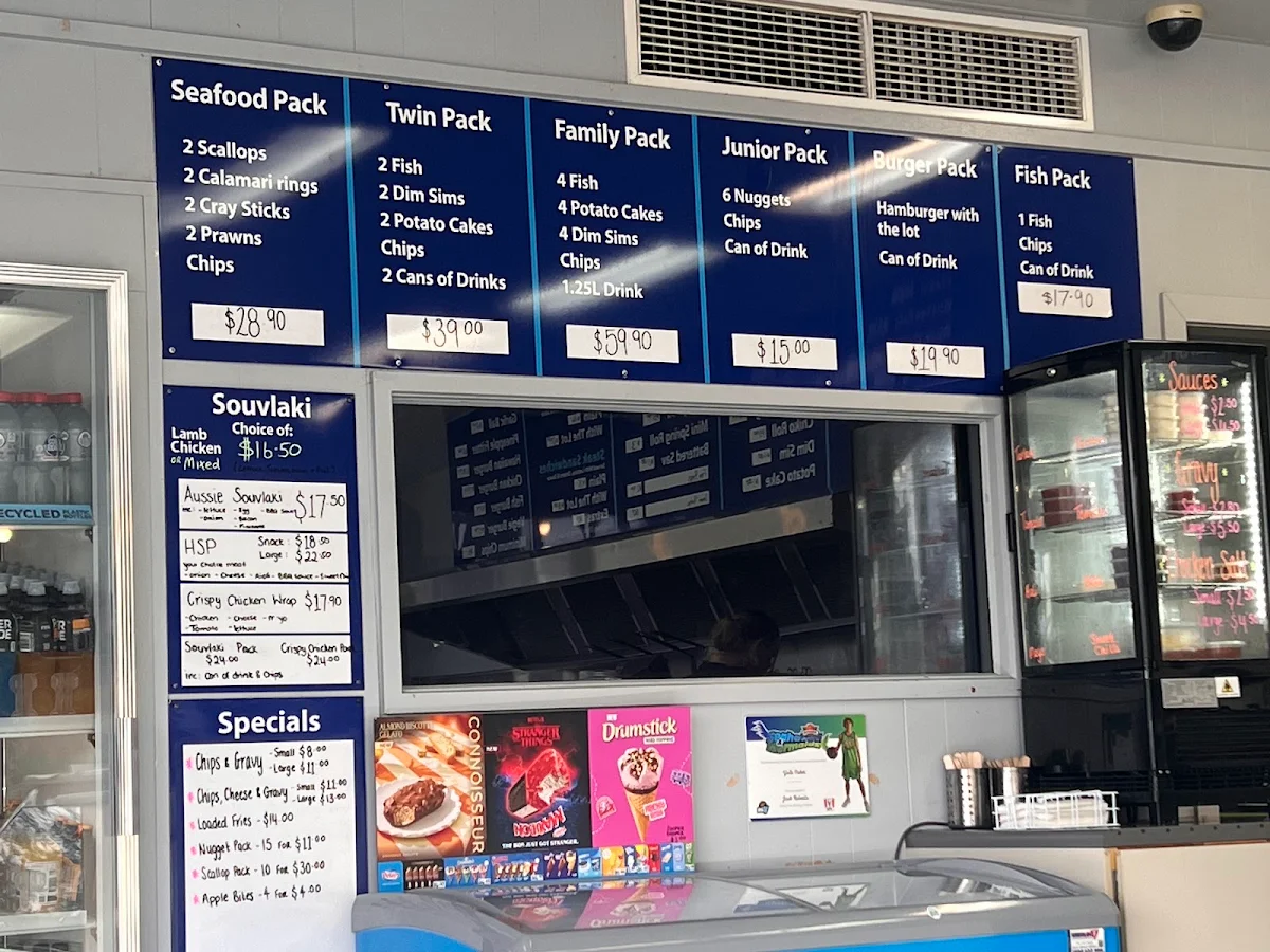 Menu, Lakeside Fish Shop